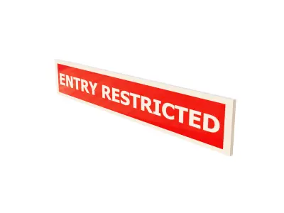 Entry Restricted Sign Low-poly 3D model