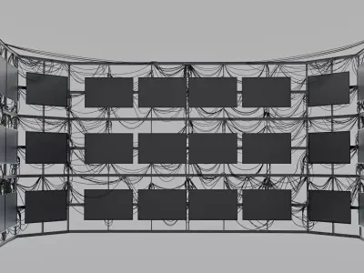 Multi Screen Display Wall Setup Low-poly 3D model