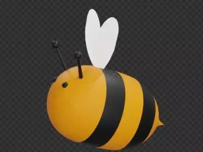 Bee animated stylize bee bee 3d model bee pixar style Low-poly 3D model