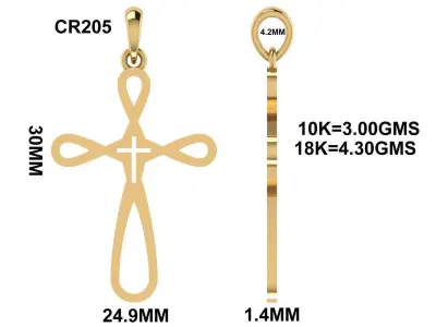 CROSS PENDANT CR204 3D print model
