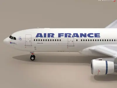 Airbus A330-200 Air France Plane 1 3D model