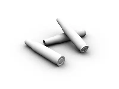 50 Cal Bullet and Casing High Detail Low-poly 3D model