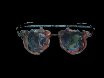 Red Steampunk Goggle Free low-poly 3D model