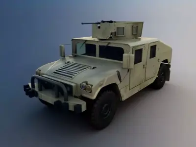 White Military Truck 3D model