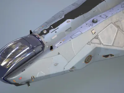 Low-poly Sci-fi Corvette Low-poly 3D model