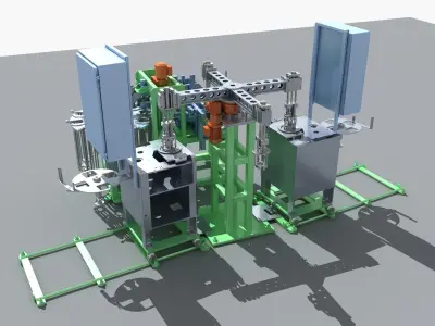 Industrial Equipment 33 - Multi Station Dual Turntable  3D model