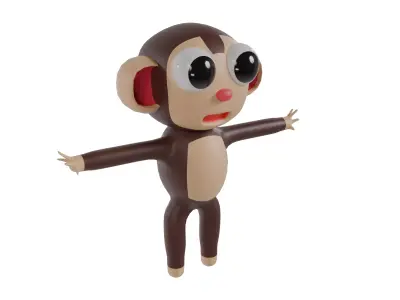 3D model of a cartoon monkey Free 3D model