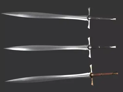 Dark Sword Low-poly 3D model