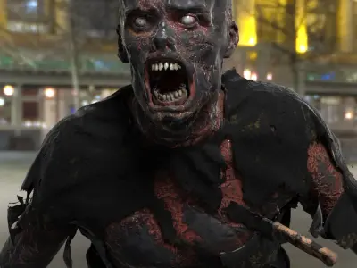 Burned Zombie 3D model