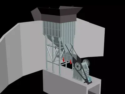jaw crusher section 3D Model 3D model