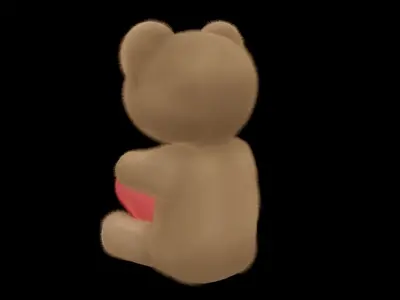Teddy bear with heart 3D model