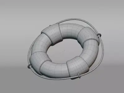 Floating lifebuoy Low-poly 3D model