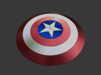 Captain America Shield  Stylized 3D Model  Game Ready Prop Low-poly 3D model