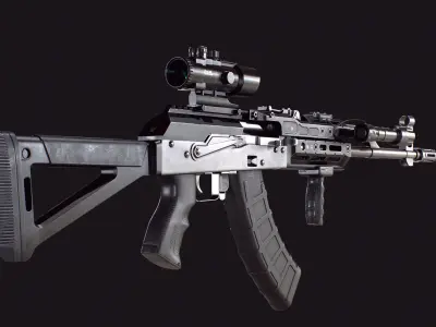AK 47 model Low-poly 3D model