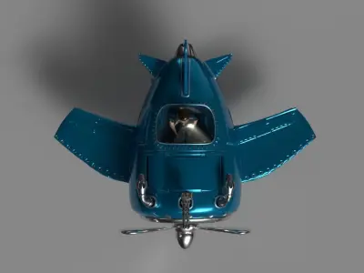 Cartoon Aircraft Code 247  Low-poly 3D model