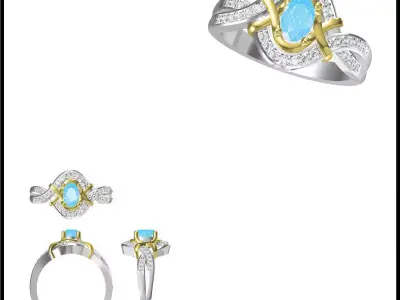 JCD Format Antique color stone rings jewellery design 3D print model buy