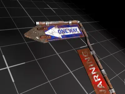 Roadsign Low-poly 3D model