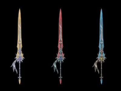 Pure Angel Greatsword Low-poly 3D model
