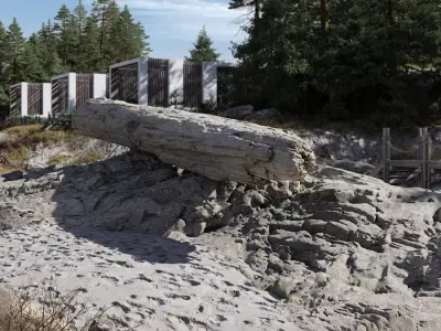  Giant Log Beach Rock Model 