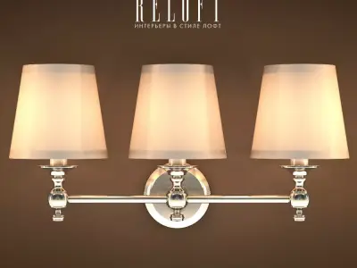 Triple Lamp Bracket Satin Nickel 3D model