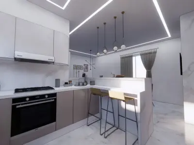 Complete interior House project 3d Model Free 3D model