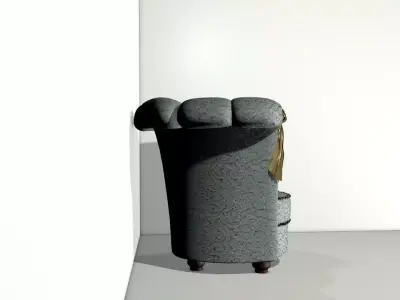 French Antique Louis XV Bergere style armchair  3D model