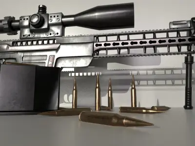 CSR 338 Sniper Rifle Low-poly 3D model