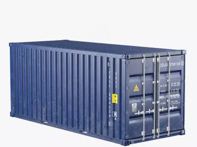Container 20ft Blue 3D model