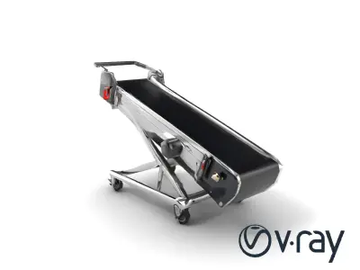 Baggage Conveyor Loader Durable Extendable Belt model pack Low-poly 3D model