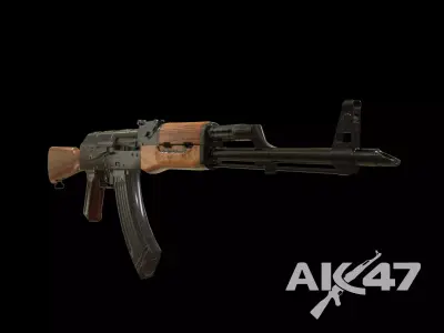 russian rifle ak47 Kalashnikov  low poly   Low-poly 3D model