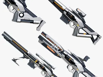 Sci-Fi Weapons X4 Package 3D model