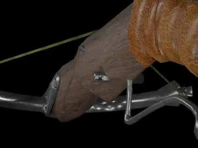 Crossbow Low-Poly bow and arrow Low-poly 3D model
