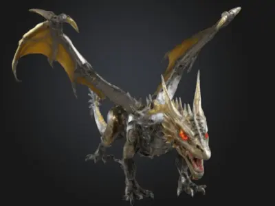 Dragon mechanic Low-poly 3D model