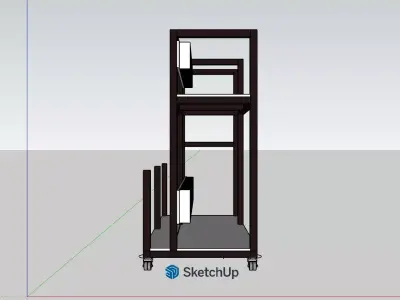 Professional Mobile Sheet Goods and Lumber Rack 3D model