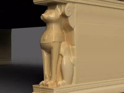 Egyptian Bastet Monitor Riser 3D STL File for Desk Decor 3D print model