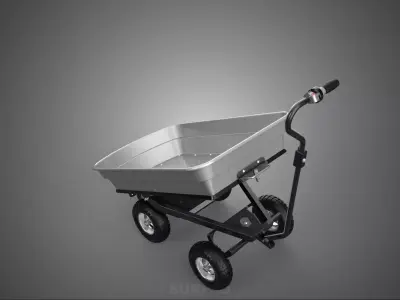 MOTORIZED PLASTIC BIN TUB TRAY GARDEN UTILITY CART WAGON TROLLEY 3D model