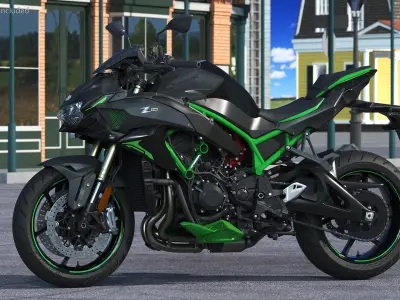 Kawasaki Z H2 2023 Hypersport Motorcycle 3D model