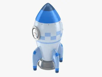 Toon Rocket Low-poly 3D model