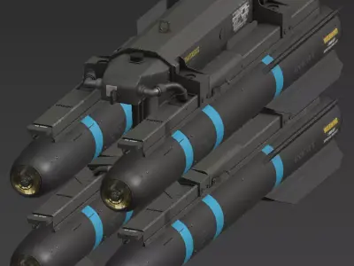 Hellfire Missile Launcher Low-poly 3D model