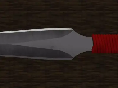 Low Poly Kunai - Ninja Throwing Knife Low-poly 3D model