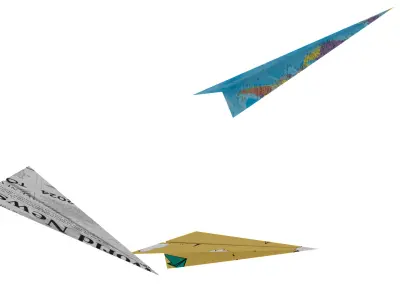 Paper Plane Cartoon Maya Rigged Free low-poly 3D model