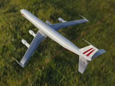 Fictional Quad Engine 1950s Jetliner 707-620 Inspired Low-poly 3D model
