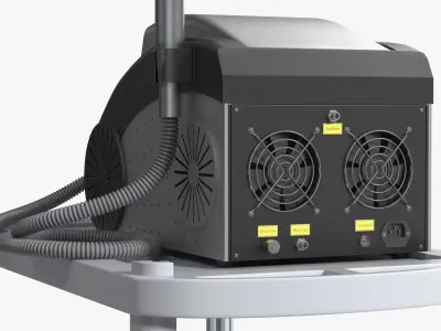 F-Beauty Tattoo Removal Laser Black on Medical Cart with Glasses 3D model