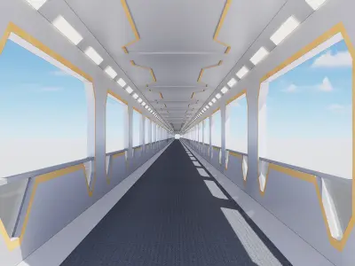 Sci-fi Modular Elevated Walkway Bridge 3D model