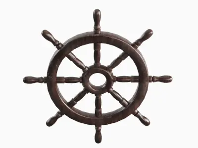 Vessel Wheel Set Low-poly 3D model