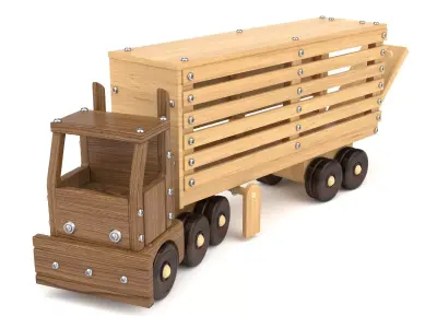 Wooden toy truck 25 3D model