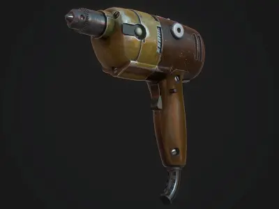 Black and Decker Drill PBR Low-poly 3D model Low-poly 3D model