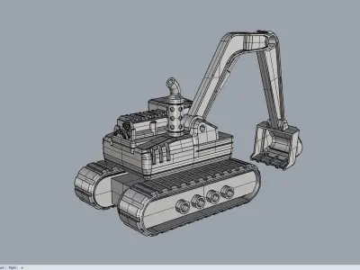 Excavator 3D model 7