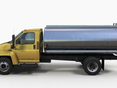 Industrial tanker truck Low-poly 3D model
