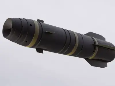 Missile 3D model bomb flying in sky Low-poly 3D model